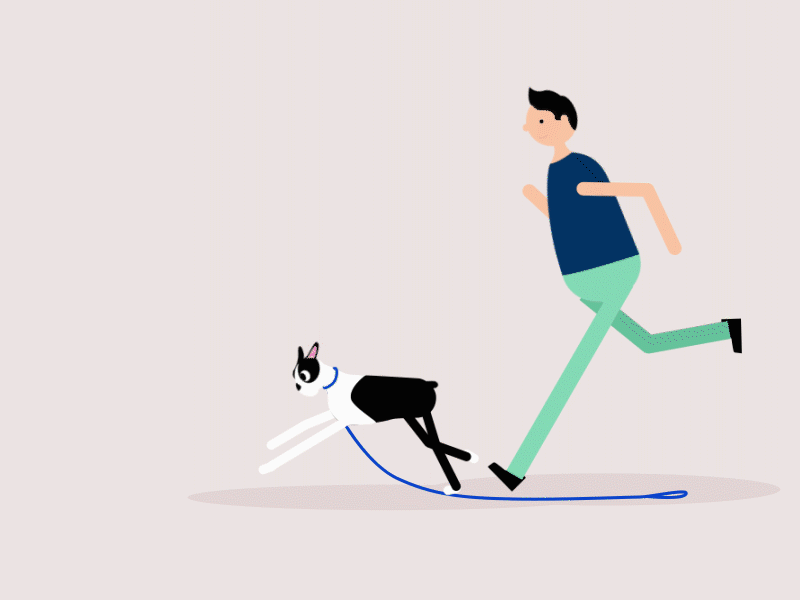 Odie running with Milo_2
