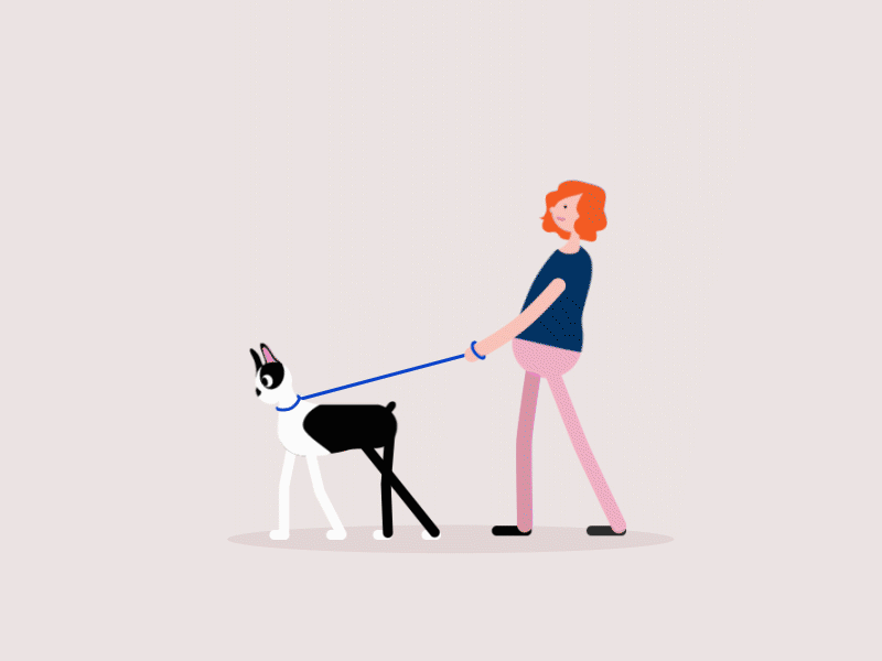 Odie walking Atu